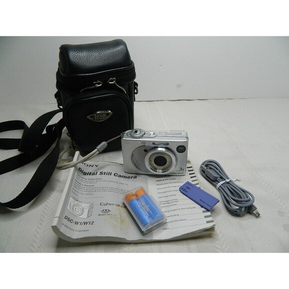 Sony Silver Digital Camera with Accessories - Picture 1 of 10